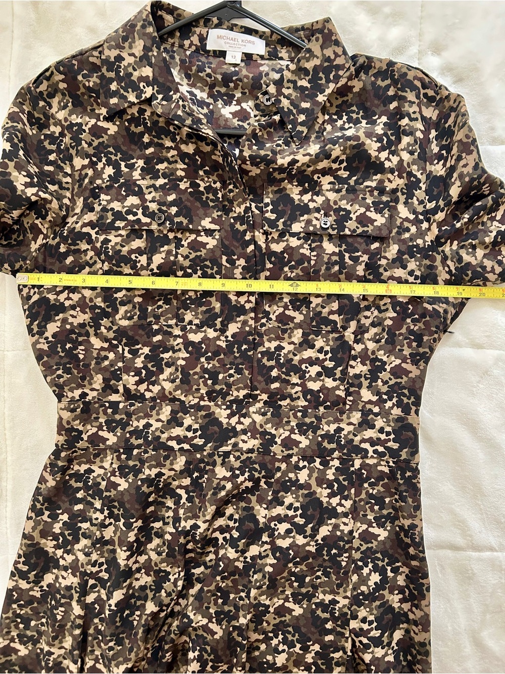 Michael Kors Silk Runway Dress in Juniper Camo print sz 12 originally $2690 - Picture 5 of 15